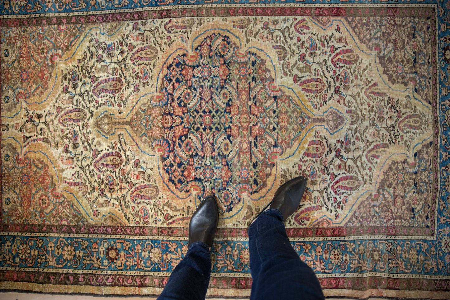 4.5x6.5 Vintage Fine Distressed Malayer Rug