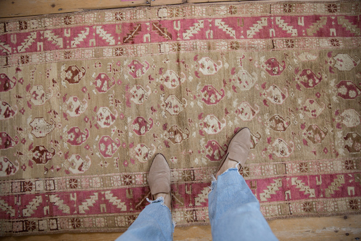 3.5x10 Vintage Distressed Karabagh Rug Runner
