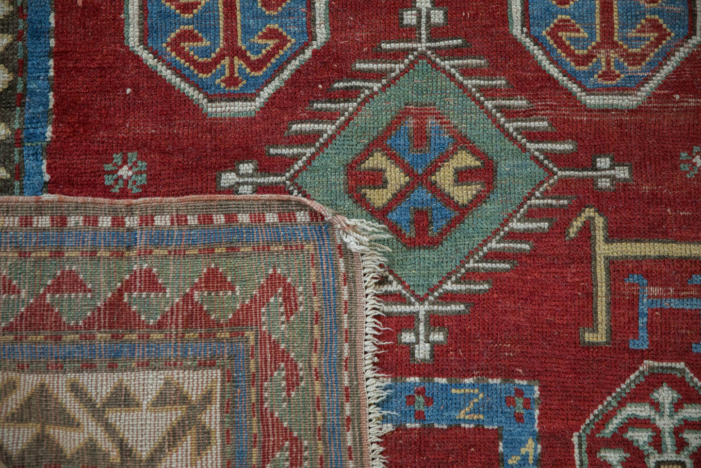 3.5x4.5 Antique Kazak Square Rug