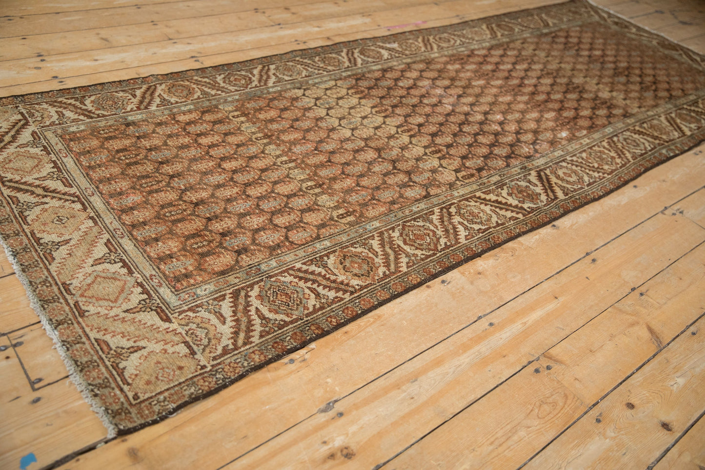 3.5x9.5 Vintage Distressed Hamadan Rug Runner