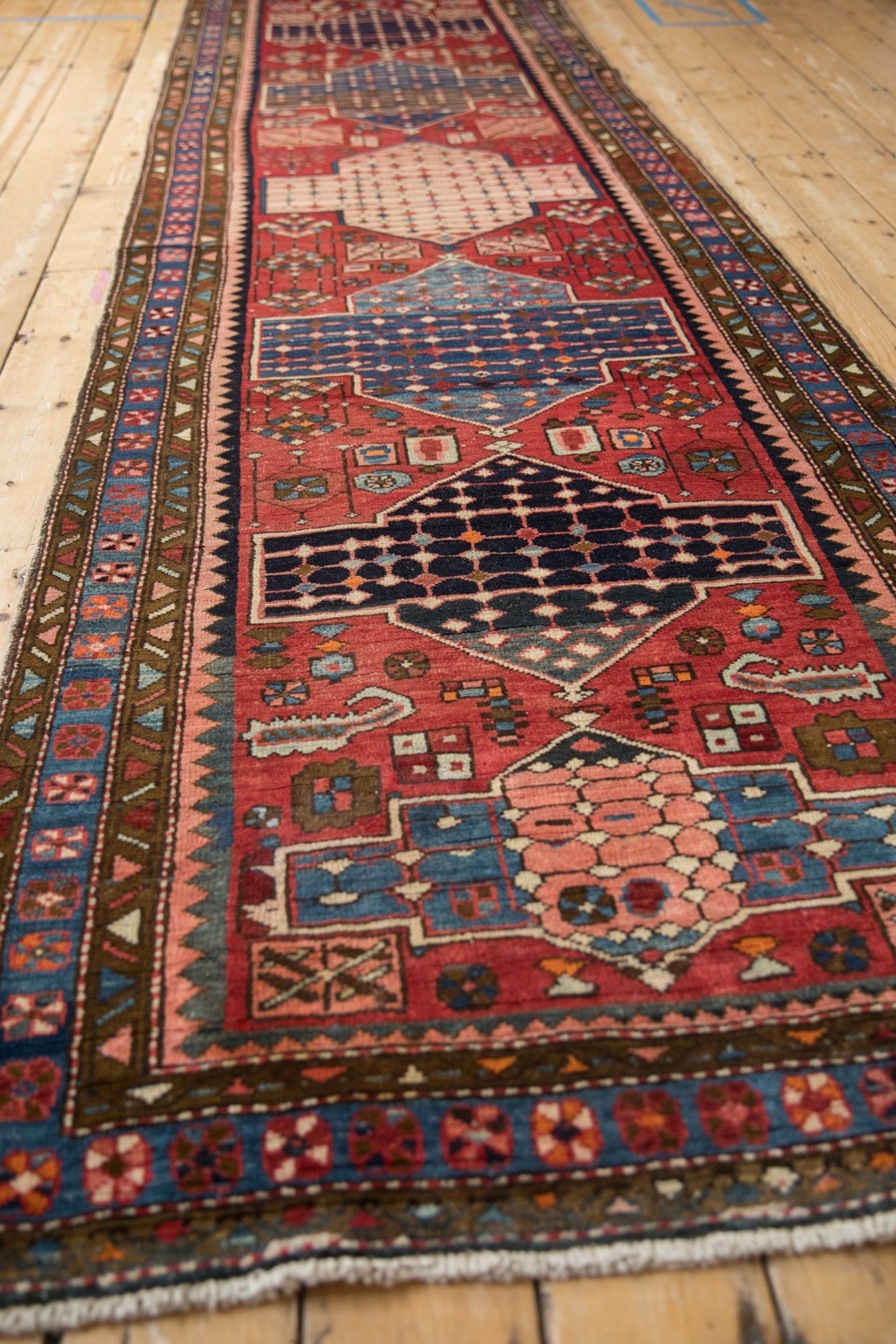 3.5x12.5 Vintage Baktiari Rug Runner