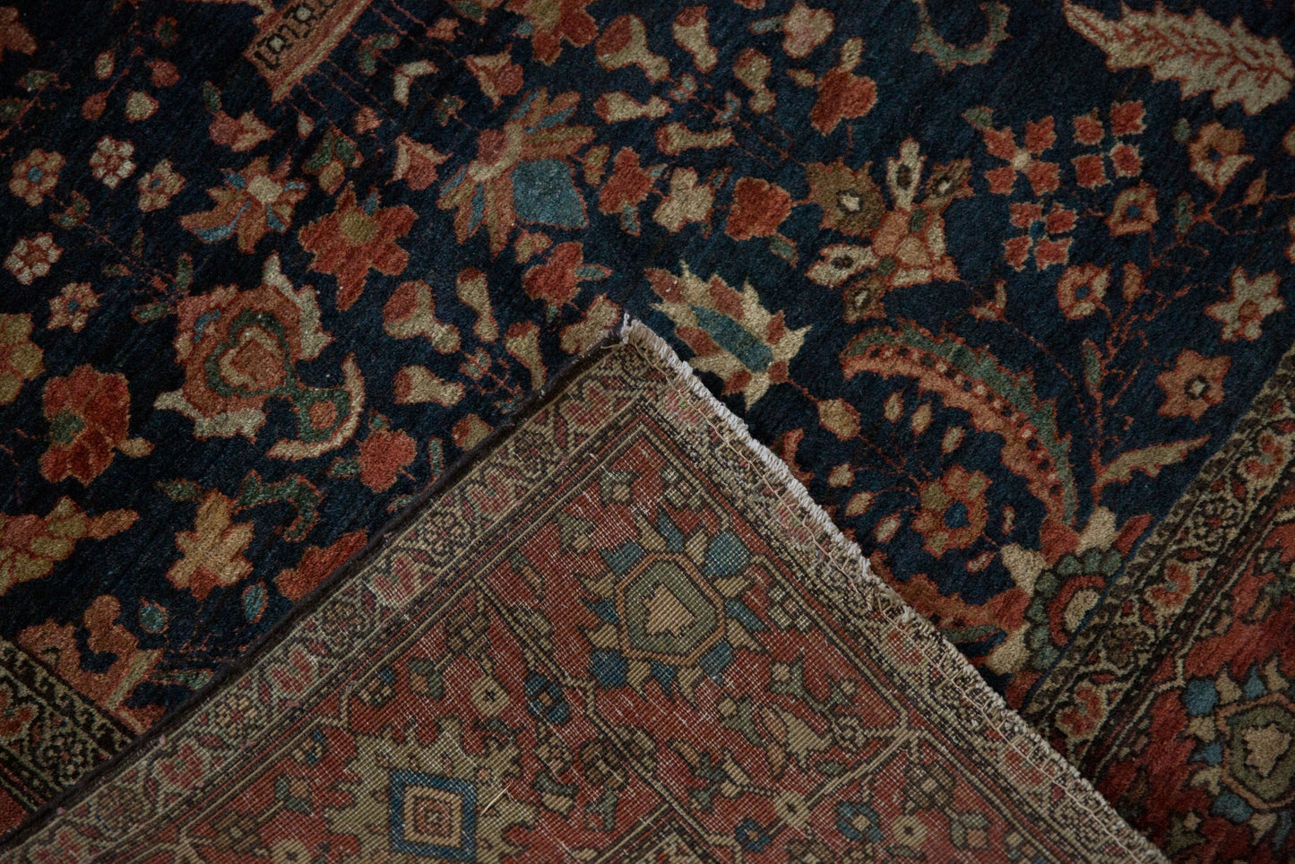 3.5x4.5 Antique Farahan Sarouk Square Rug