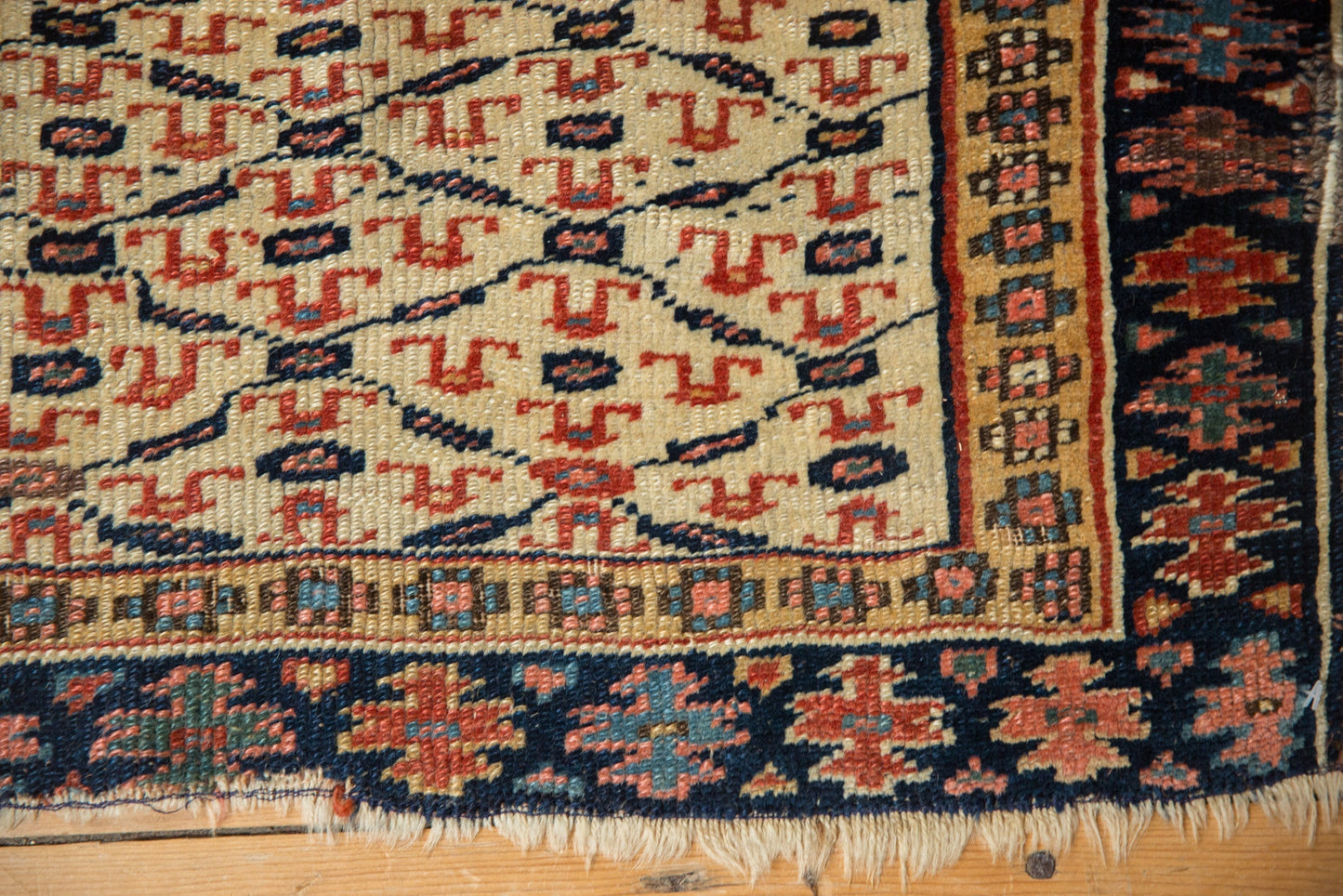 1.5x2 Antique Kurdish Square Rug Mat