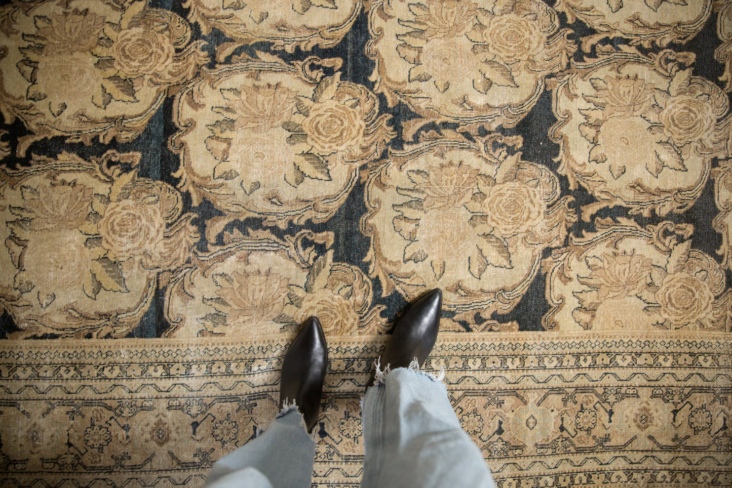 10x13 Antique Distressed Tabriz Carpet