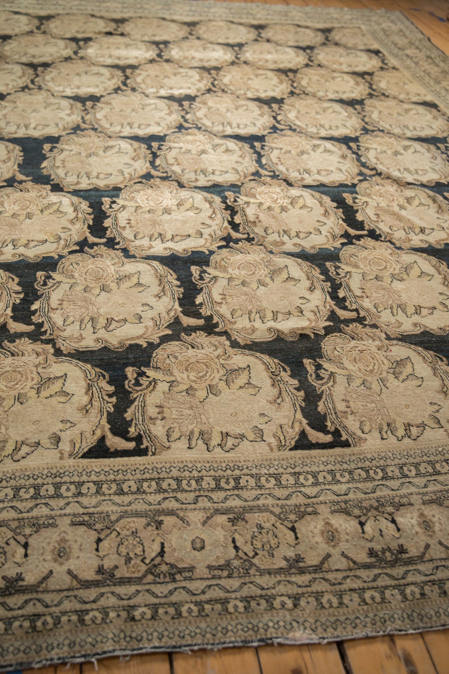 10x13 Antique Distressed Tabriz Carpet
