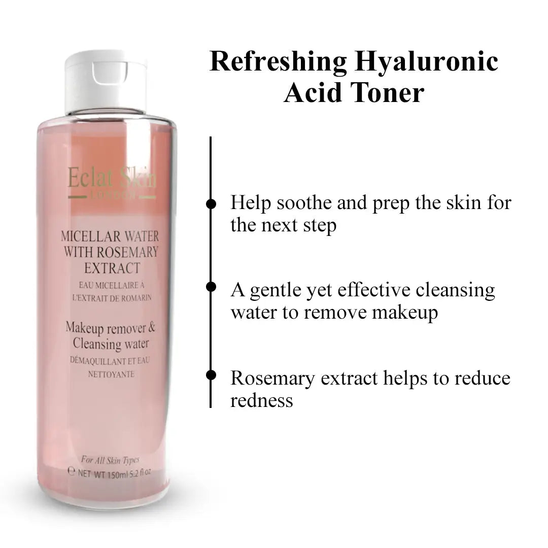 Refreshing Hyaluronic Acid Toner 150ml + Micellar Water with Rosemary Extract 150ml