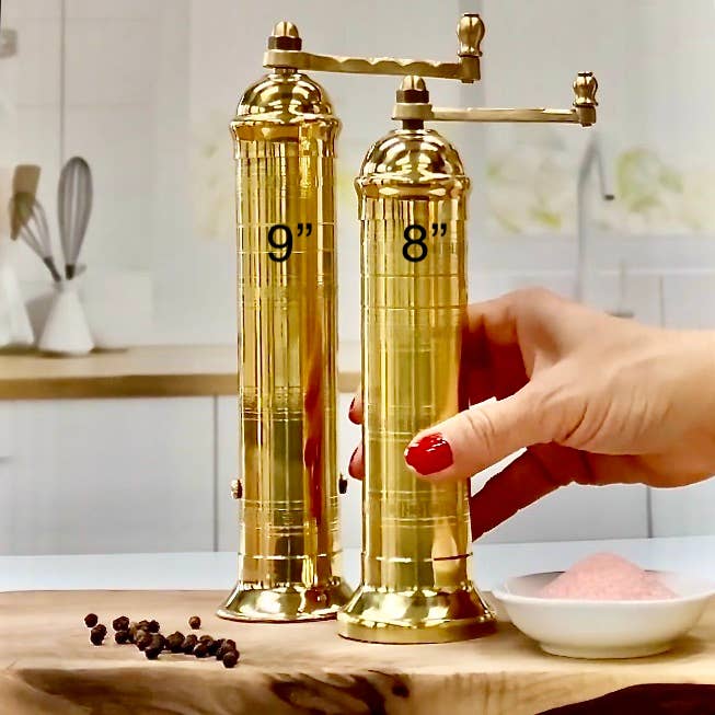 Rune-Jakobsen Design - The original 'Brass Mill' - 8" pepper grinder