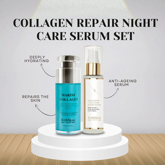 Hyaluronic Acid & Collagen Serum - 60ml + Marine Collagen Night Repair Serum 30m