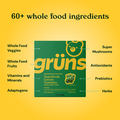 Grüns - Grüns Adult Superfood Greens Gummies, 30 Servings