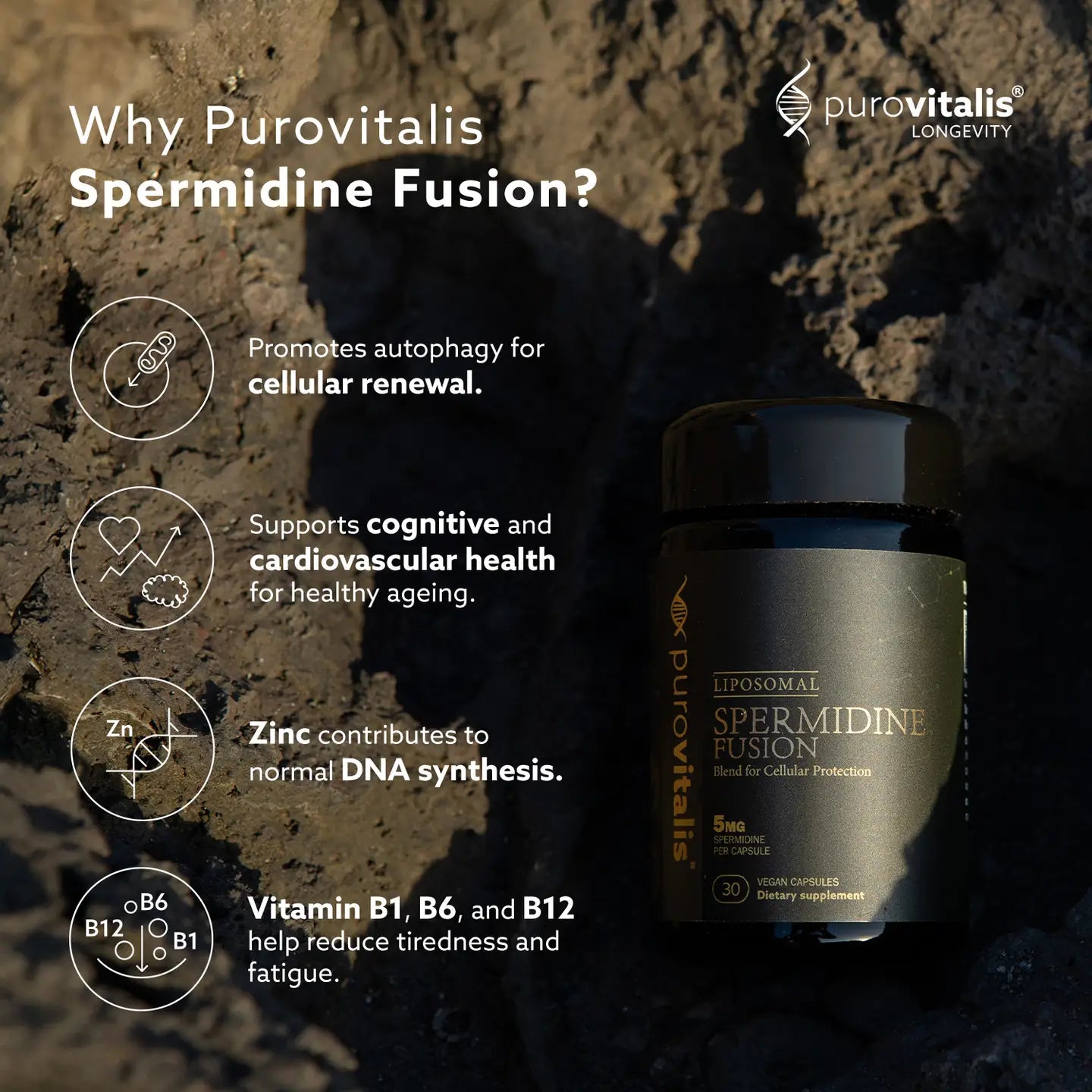 Purovitalis Liposomal Spermidine Fusion – 5mg, 30 Caps