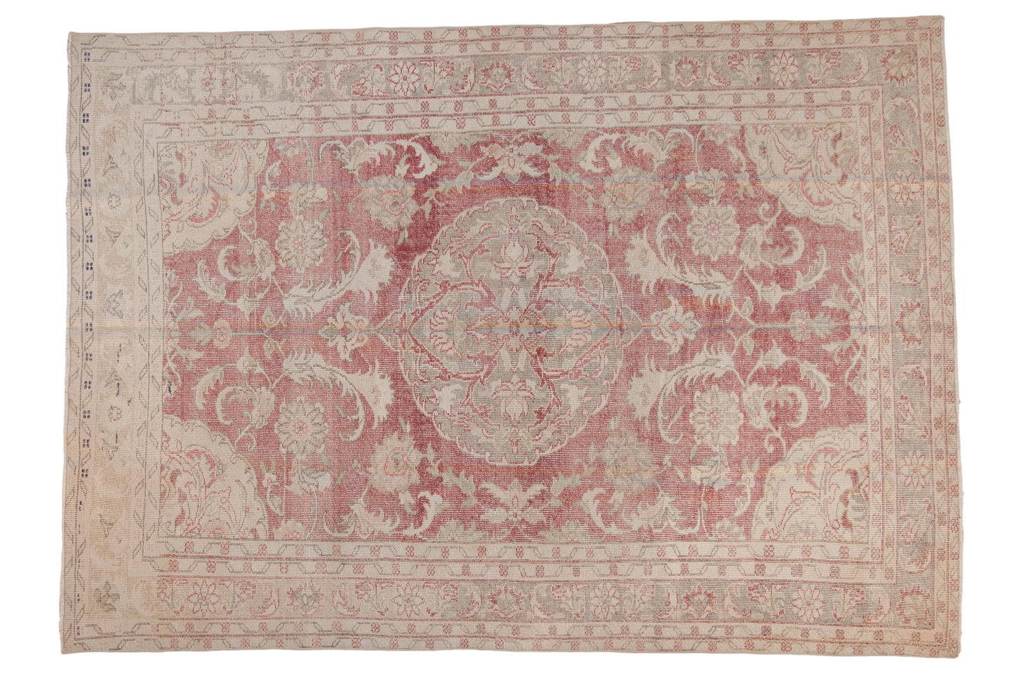 6.5x9 Vintage Distressed Oushak Carpet