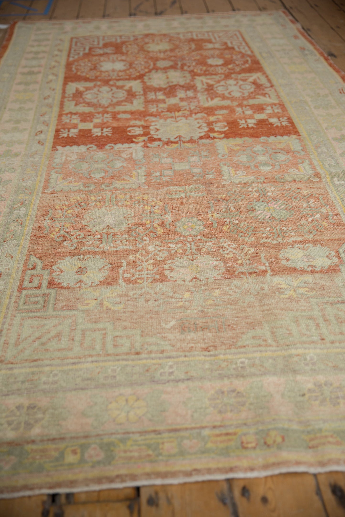 4.5x9.5 Vintage Distressed Khotan Rug Runner