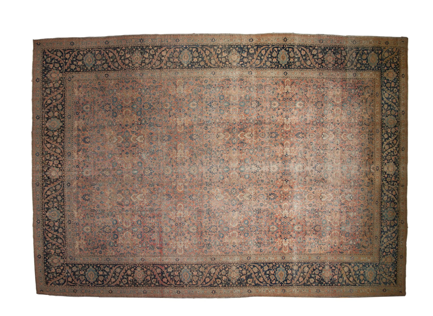 13x18 Vintage Distressed Tabriz  Carpet