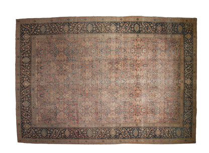 13x18 Vintage Distressed Tabriz  Carpet