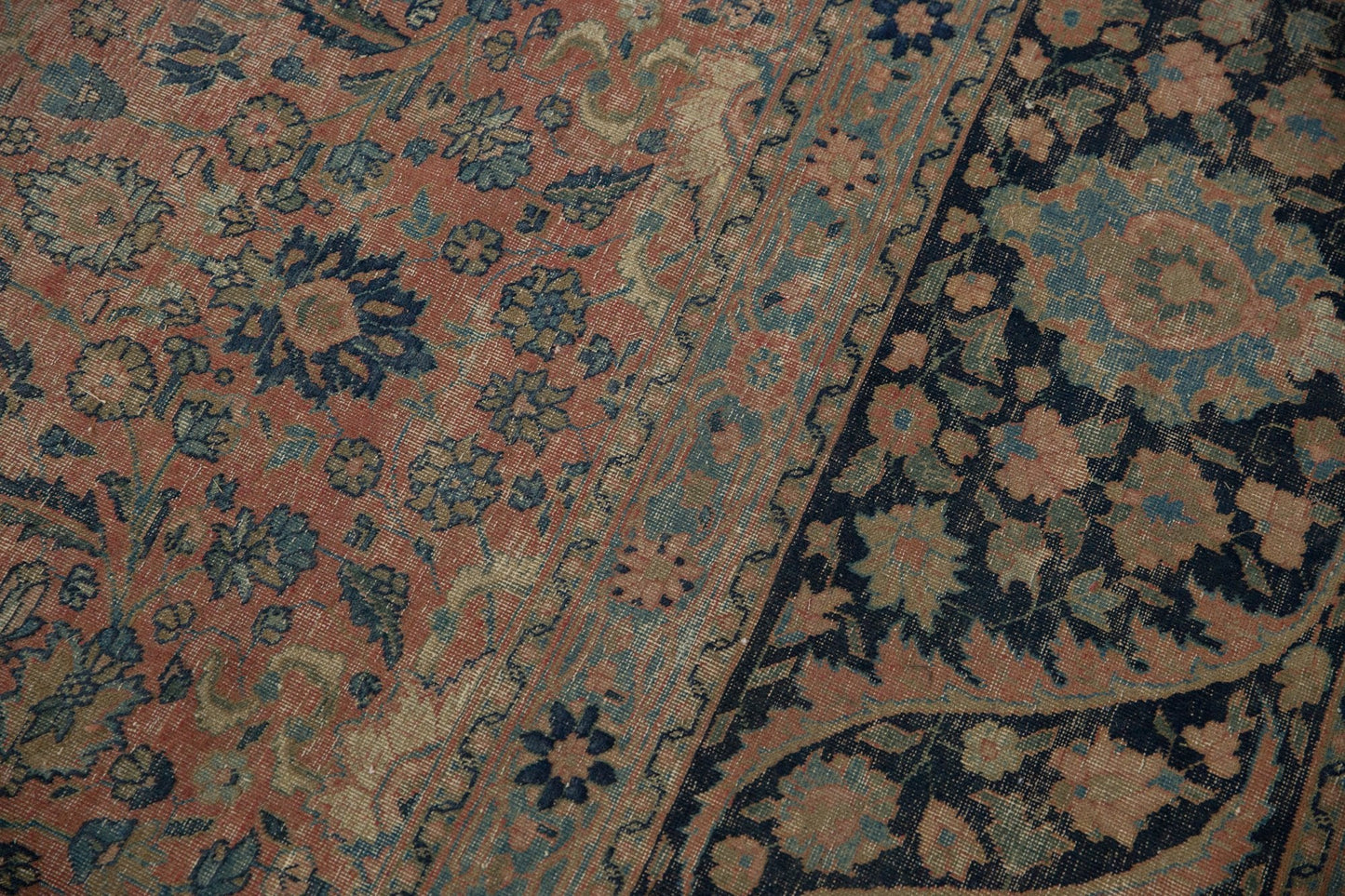 13x18 Vintage Distressed Tabriz  Carpet