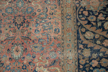 13x18 Vintage Distressed Tabriz  Carpet