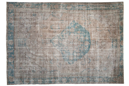 7.5x10.5 Vintage Distressed Oushak Carpet