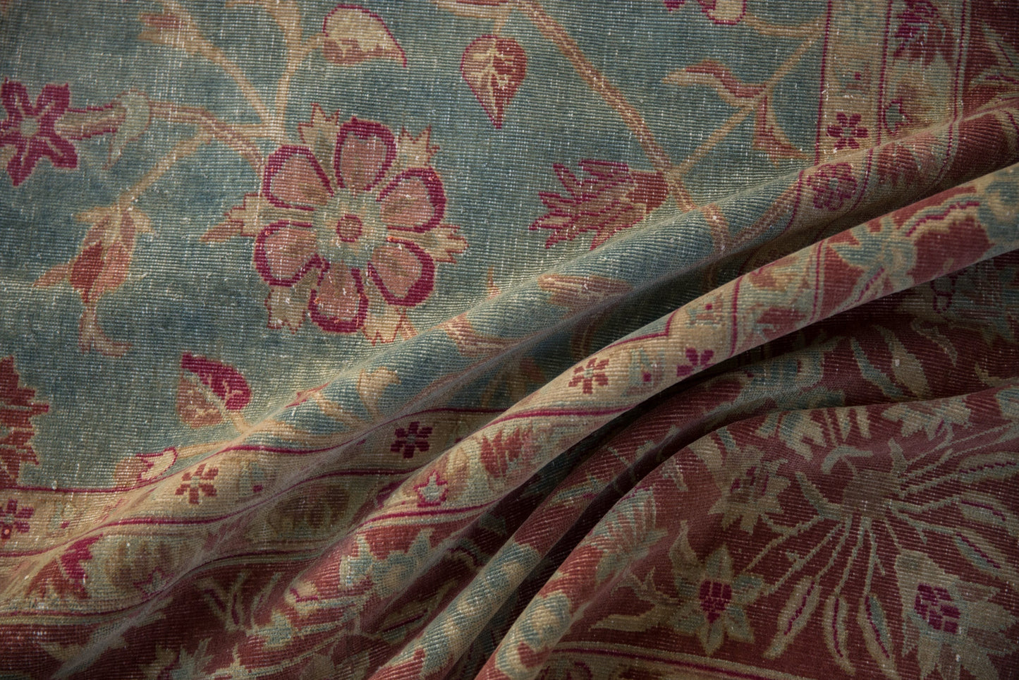 11.5x17 Vintage Distressed Yezd Carpet