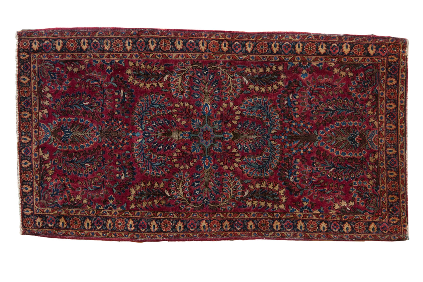 2.5x5 Vintage American Sarouk Rug Runner