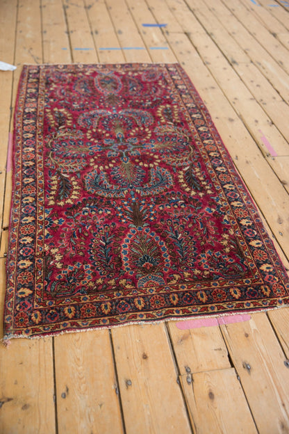 2.5x5 Vintage American Sarouk Rug Runner