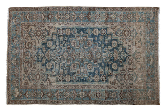 4x6.5 Vintage Distressed Hamadan Rug