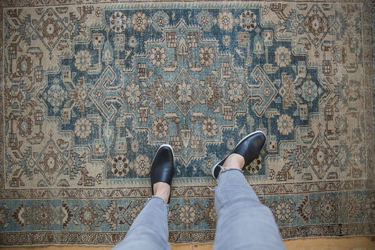 4x6.5 Vintage Distressed Hamadan Rug