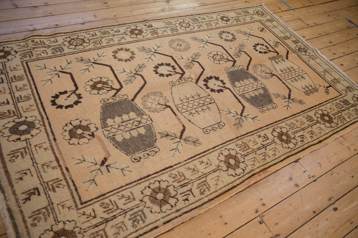 5x8 Vintage Distressed Khotan Carpet