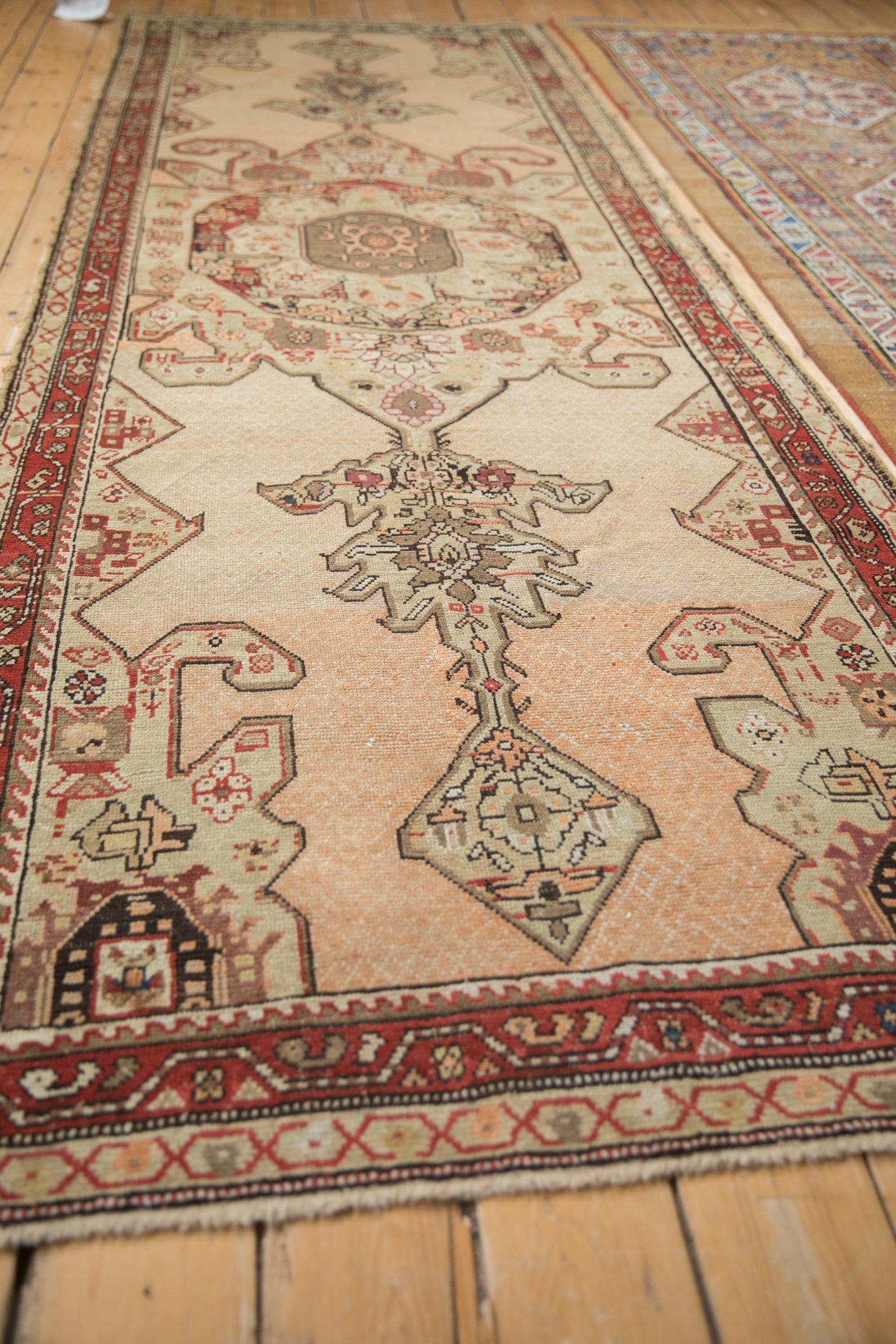 3.5x11 Antique Distressed Karabagh Rug Runner