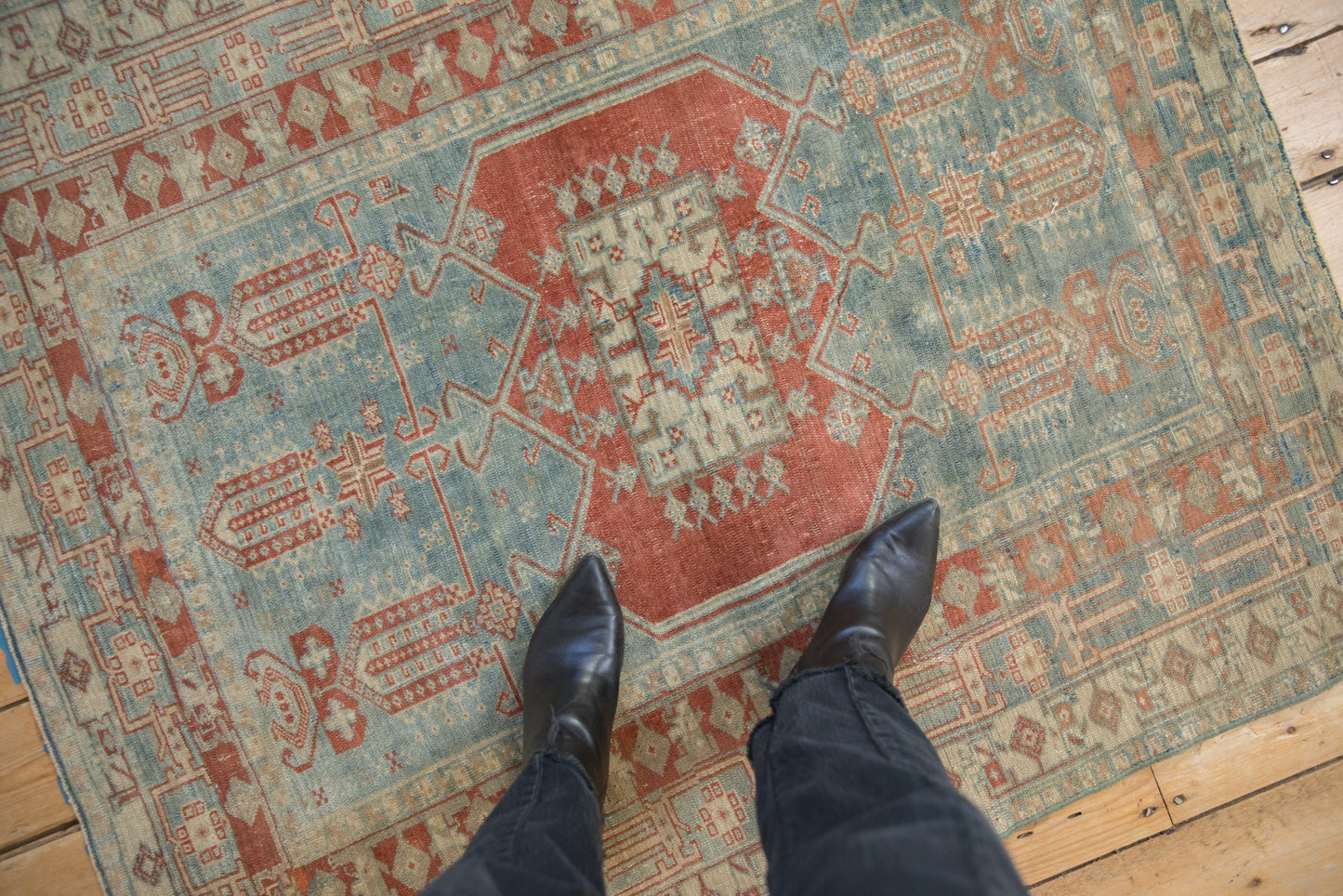 4x4.5 Vintage Distressed Oushak Square Rug
