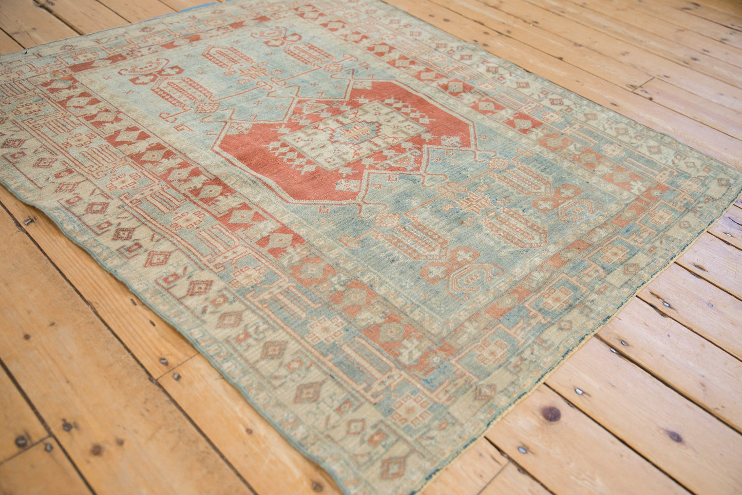 4x4.5 Vintage Distressed Oushak Square Rug