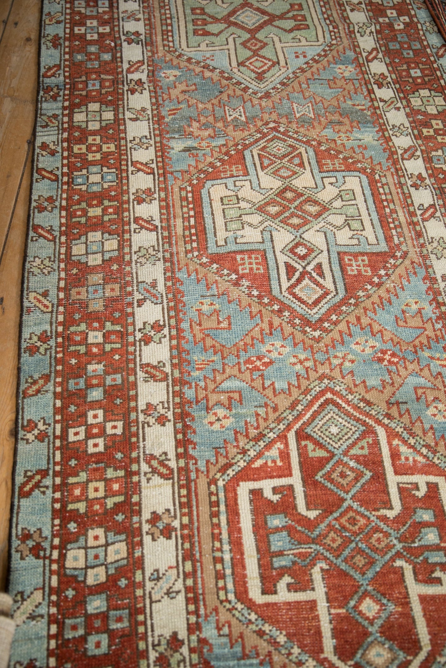 3.5x12.5 Vintage Distressed Karaja Rug Runner