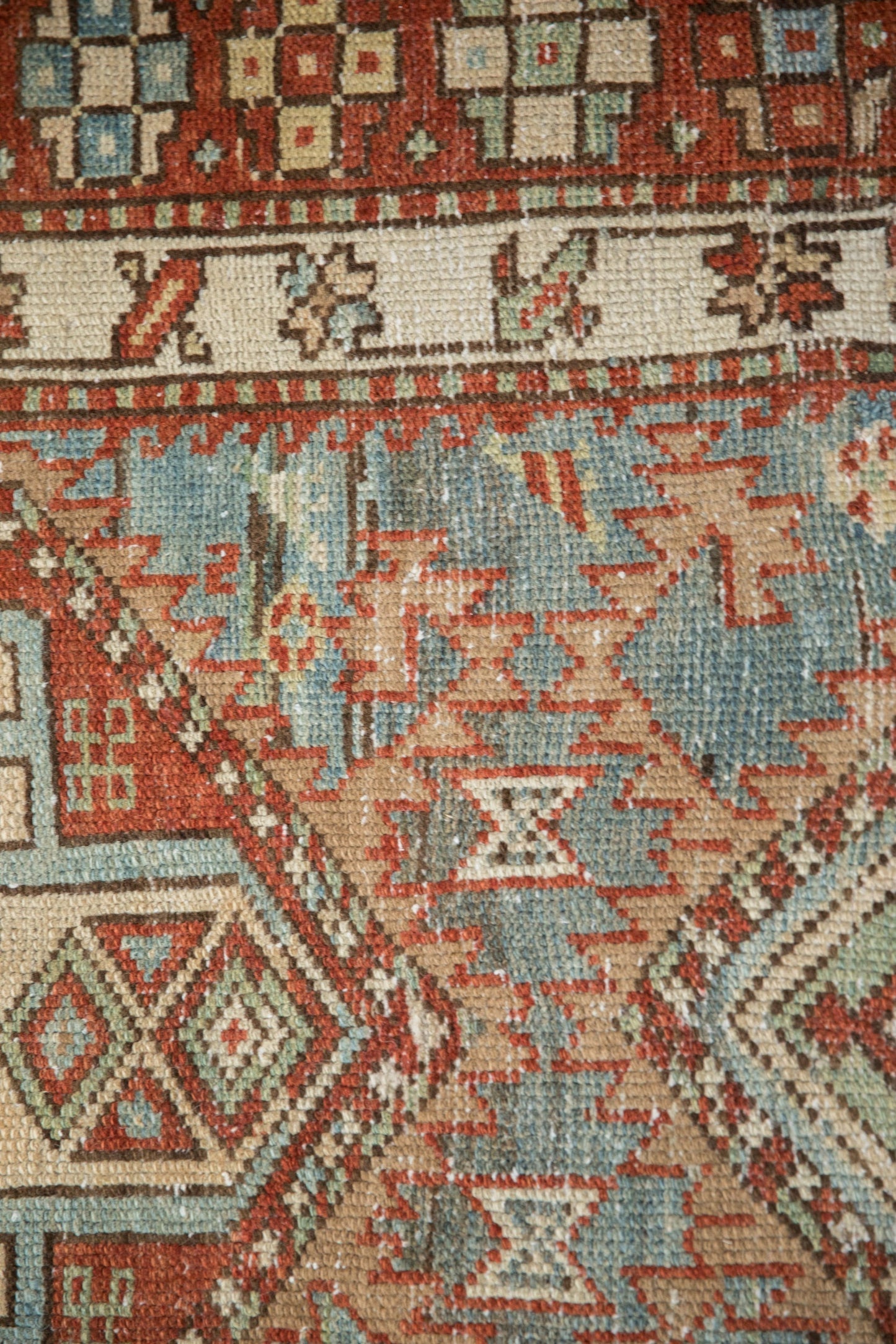 3.5x12.5 Vintage Distressed Karaja Rug Runner