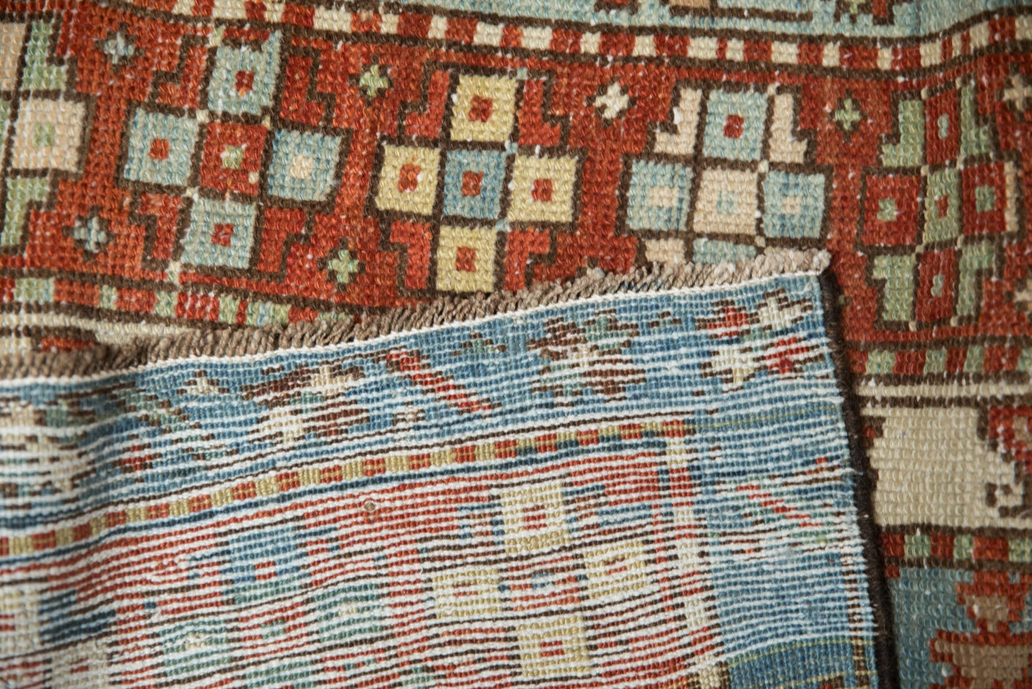 3.5x12.5 Vintage Distressed Karaja Rug Runner