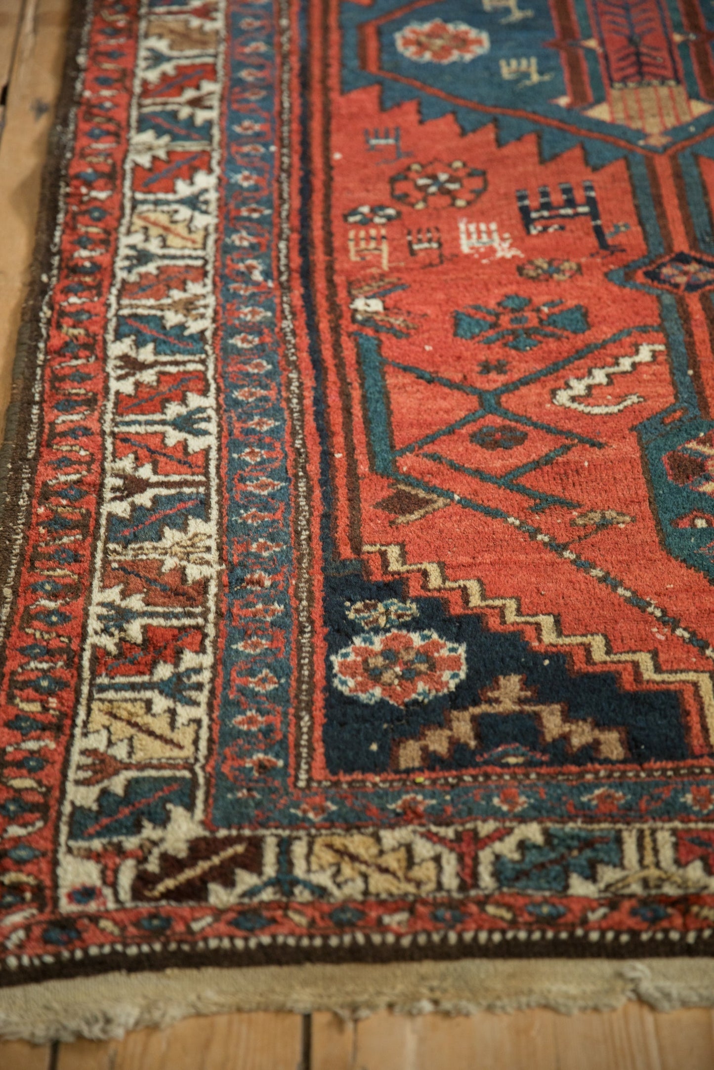 3.5x9 Vintage Kurdish Hamadan Rug Runner
