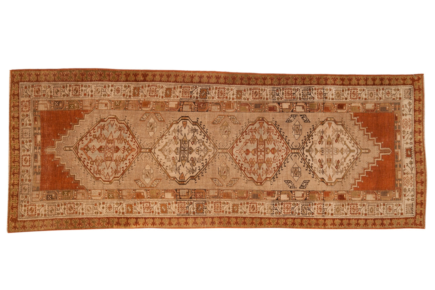 3.5x8.5 Vintage Distressed Serab Rug Runner