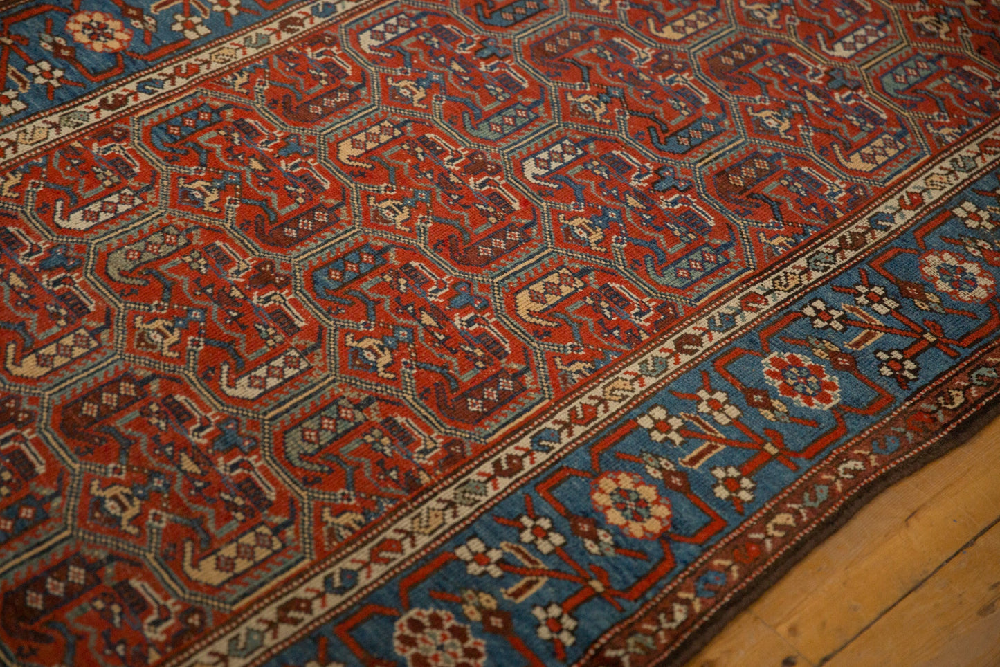 3.5x9.5 Antique Fine Kurdish Hamadan Rug Runner