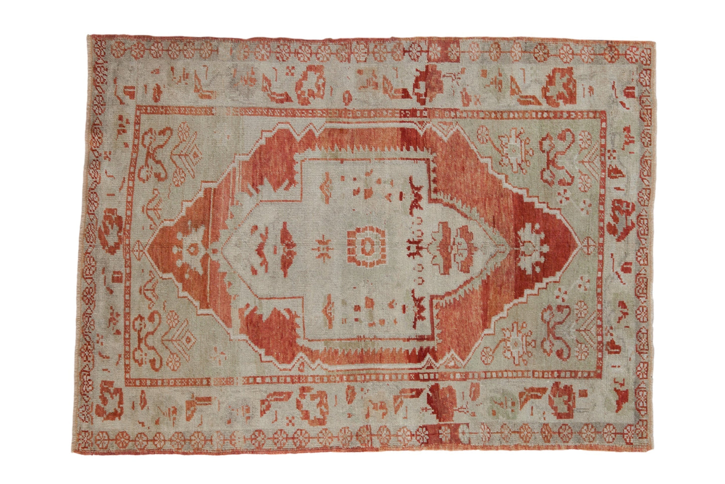3.5x4.5 Vintage Distressed Oushak Square Rug