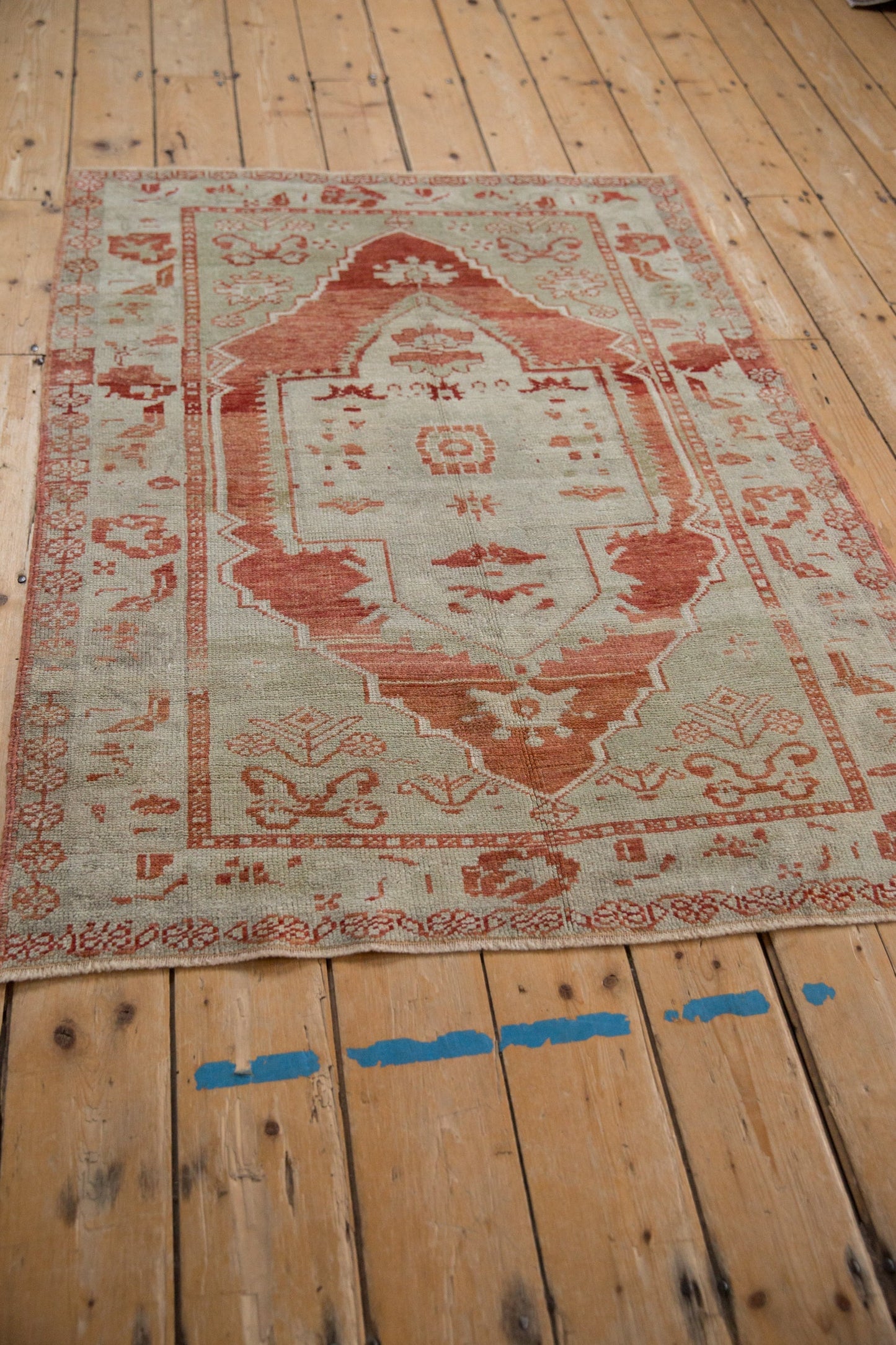 3.5x4.5 Vintage Distressed Oushak Square Rug