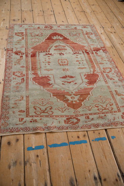 3.5x4.5 Vintage Distressed Oushak Square Rug