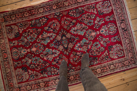 3.5x5 Vintage Fine Sarouk Rug