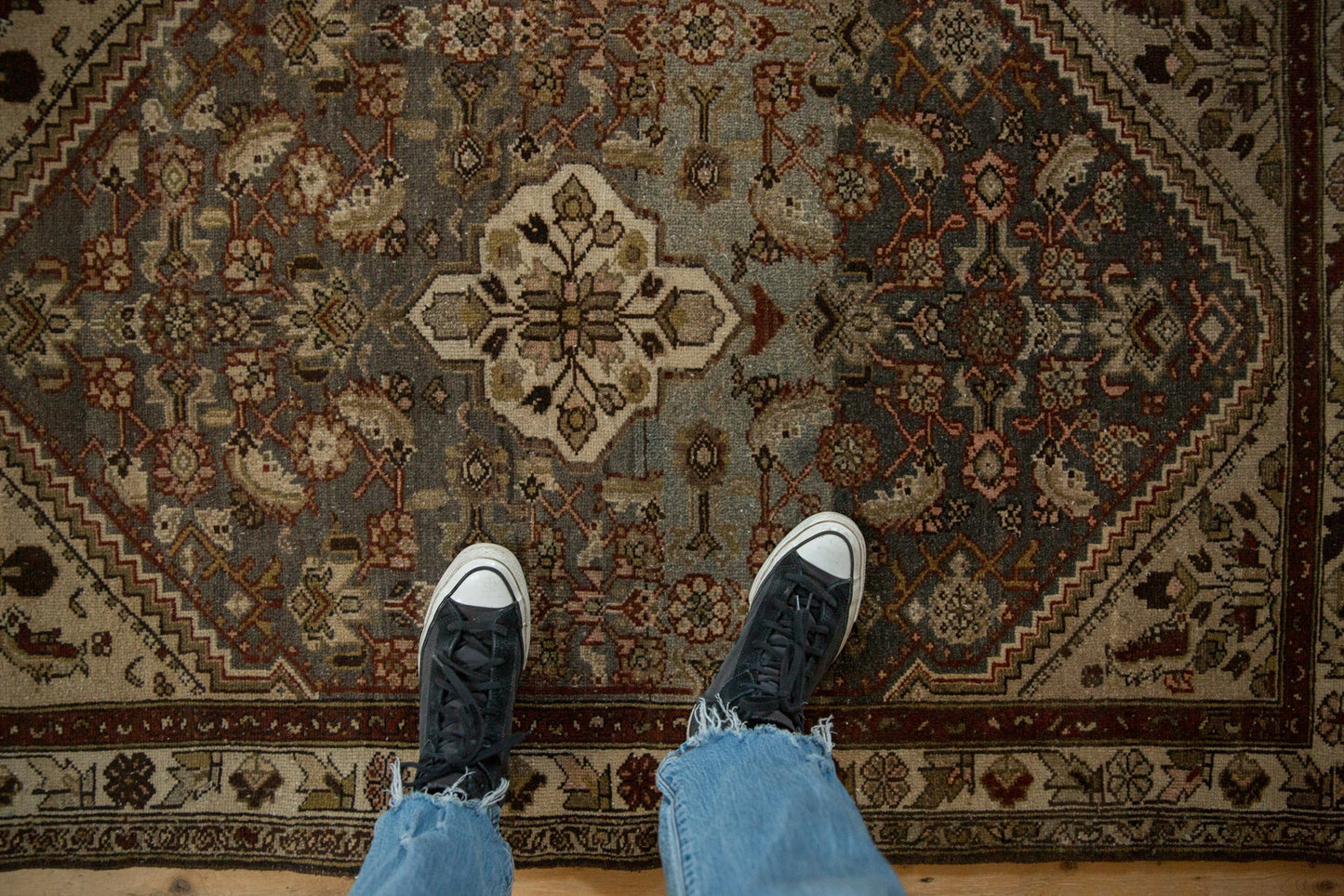 3.5x5.5 Vintage Distressed Hamadan Rug