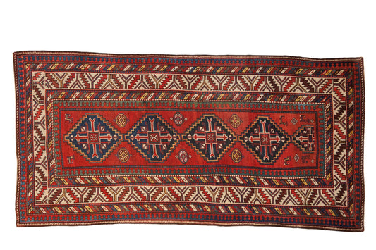 4x8 Antique Kazak Rug Runner