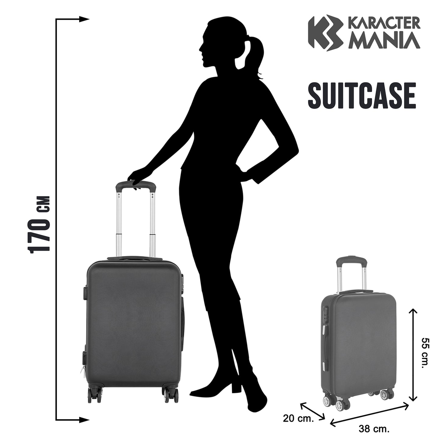 Barbie Varsity-Abs 4-Wheel Cabin Suitcase, Pink