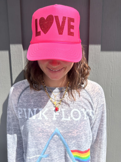 Love - Neon Pink Trucker