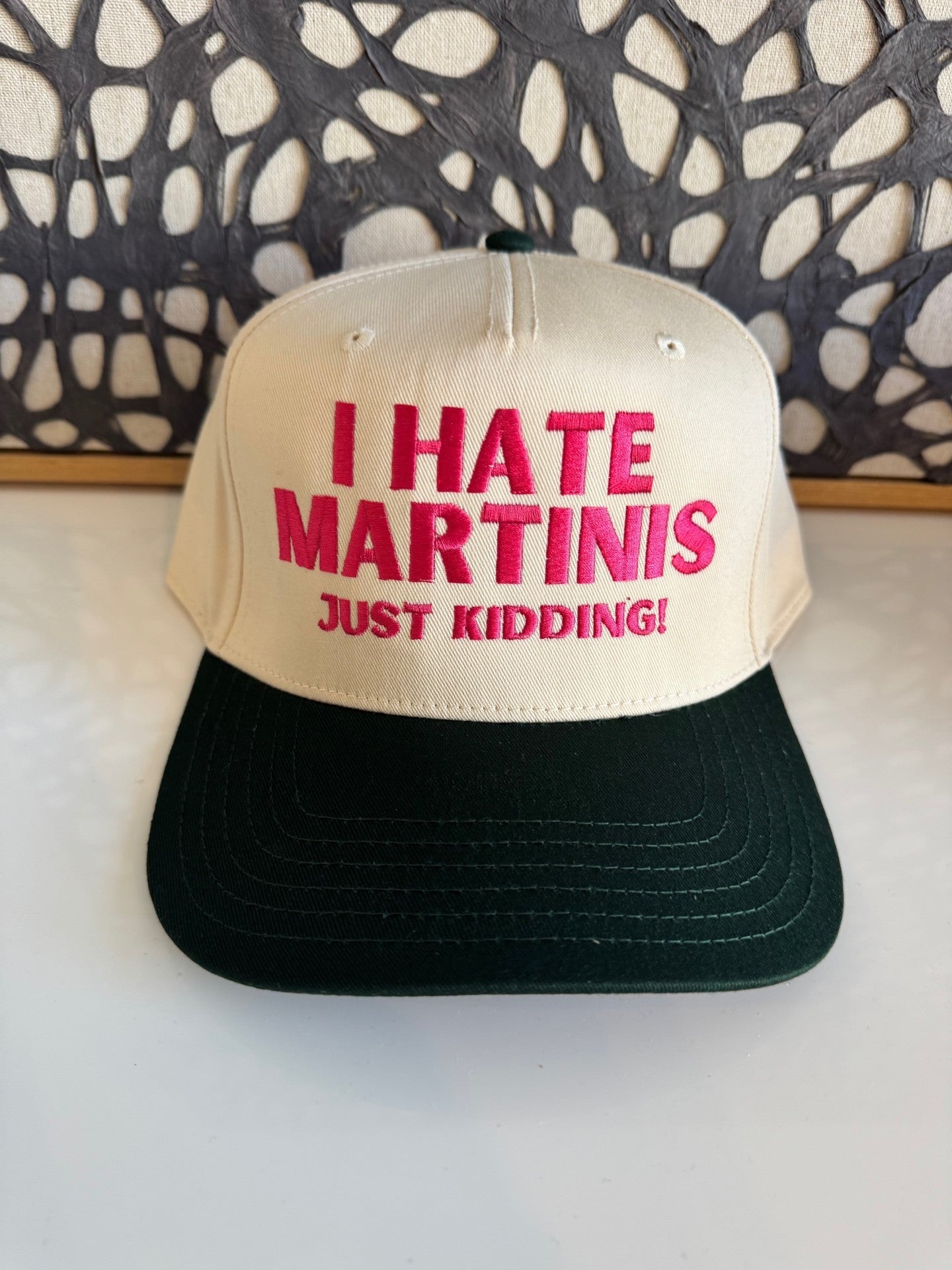 I Hate Martinis J/K- Olive/Natural Canvas Baseball Cap