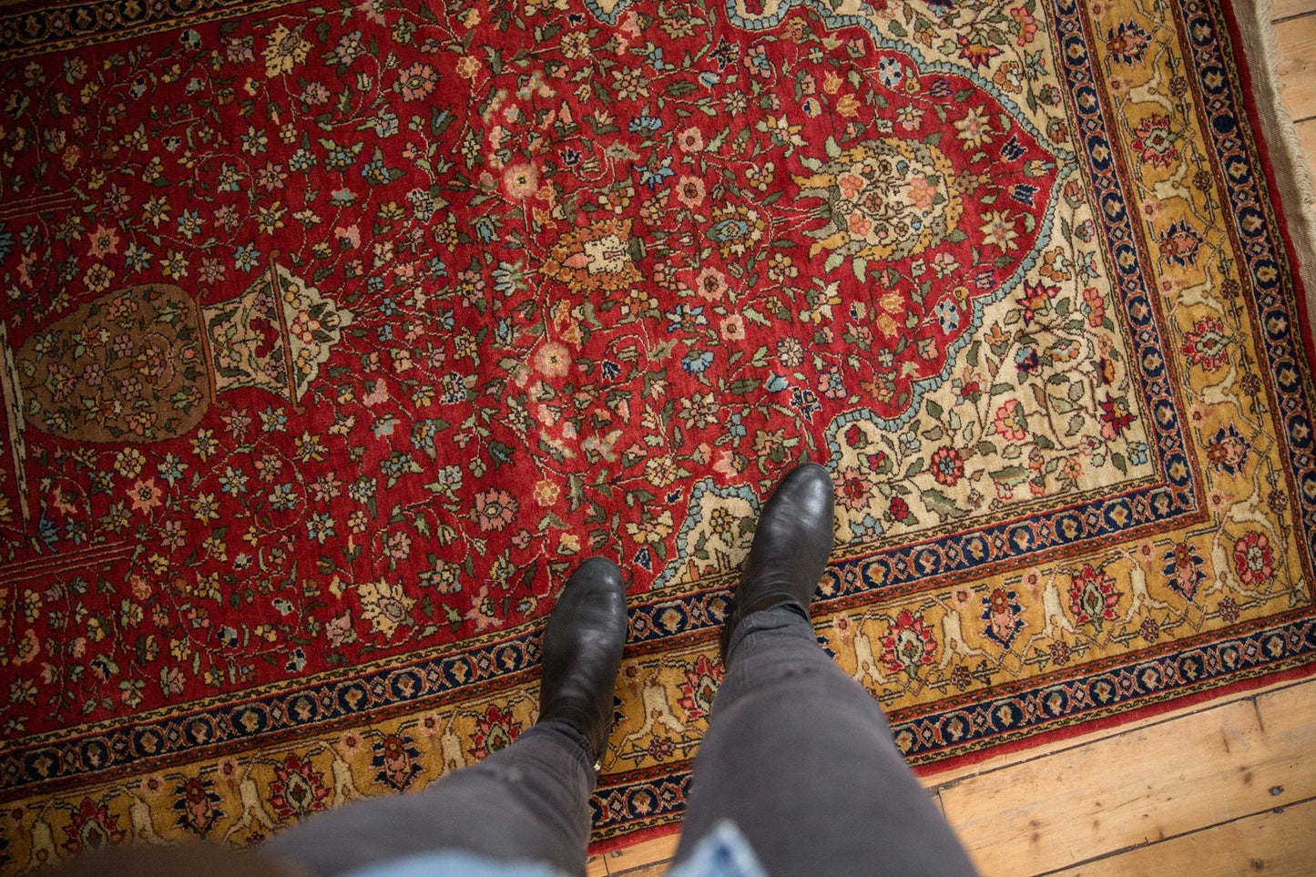 4.5x6.5 Vintage Romanian Hereke Design Rug