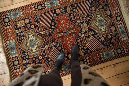 3.5x5.5 Vintage Romanian Akstafa Design Rug
