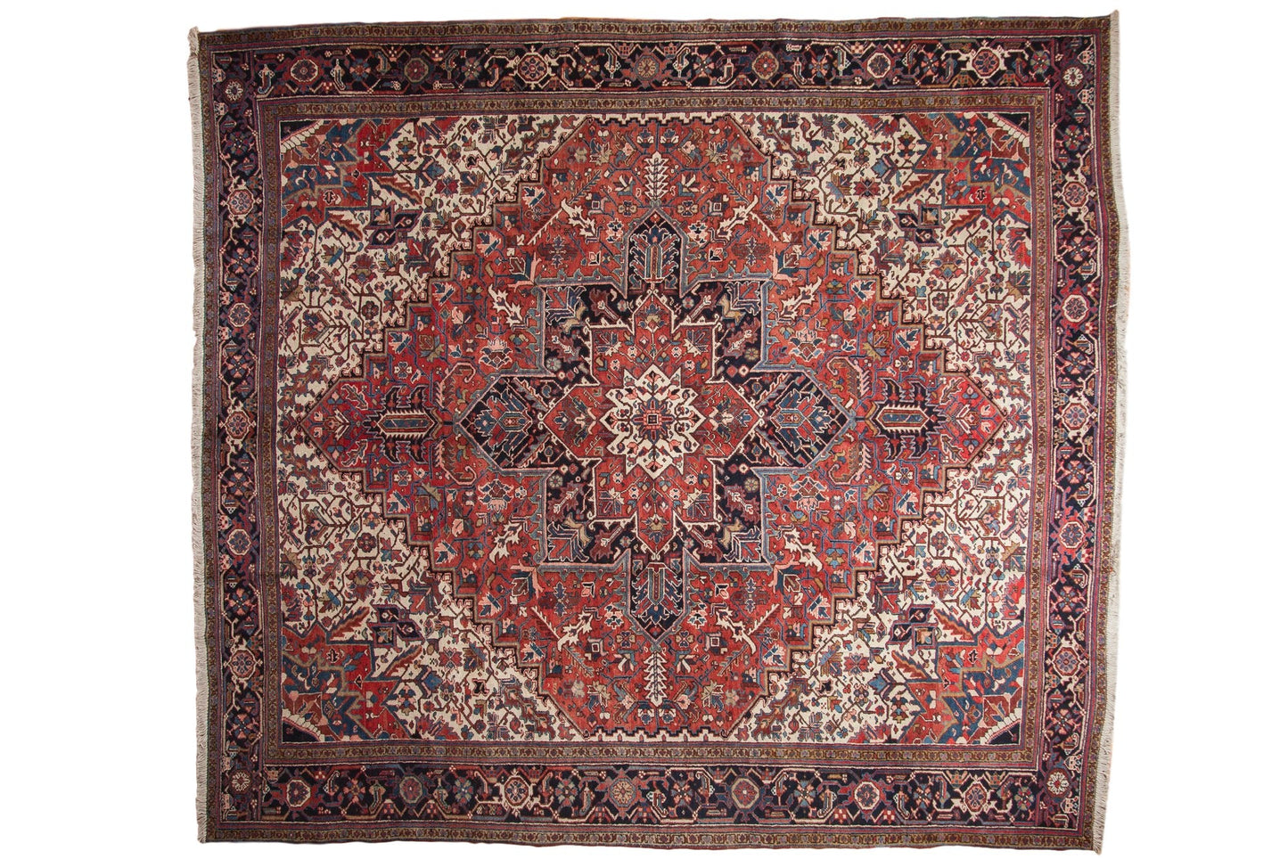 11.5x12.5 Vintage Heriz Square Carpet