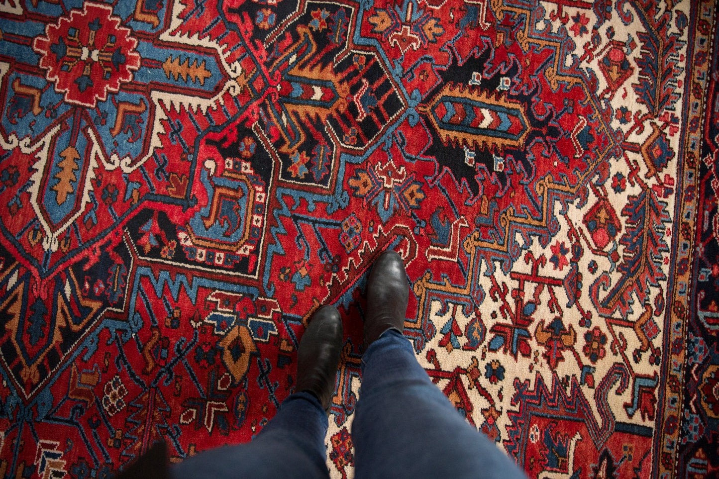 9.5x11.5 Vintage Heriz Carpet
