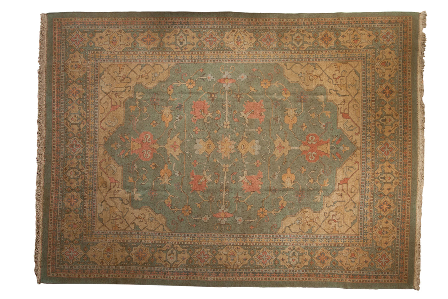 10x13.5 New Tea Washed Indian Soumac Design Carpet